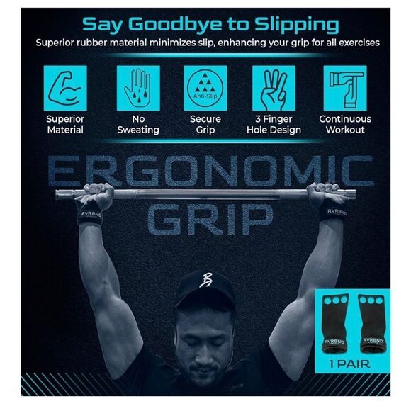 Rvrbnd lifestyle 3 hole rubber carbon handgrips for athletes - Picture 2 of 5